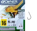 Haczyki Owner Sode brąz nr 16 z przyponem 0,10mm