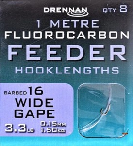 Przypony 100cm Drennan fluorocarbon Wide Gape 16