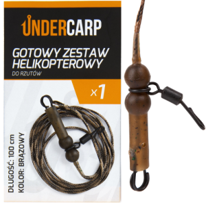 Undercarp Gotowy zestaw karpiowy helikopterowy do rzutów brązowy 100 cm