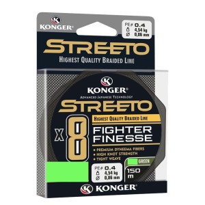 Plecionka Konger Streeto Fighter Finesse X8 Lime Green 0,06mm/150m  