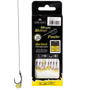 Haczyki z przyponem Mikado Method Feeder z Gumką 10