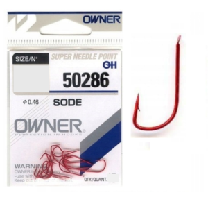 Haczyki Owner 50286 Sode Red roz.12