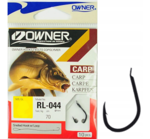 Haczyki z przyponem Owner RL044 Czarny roz. 8